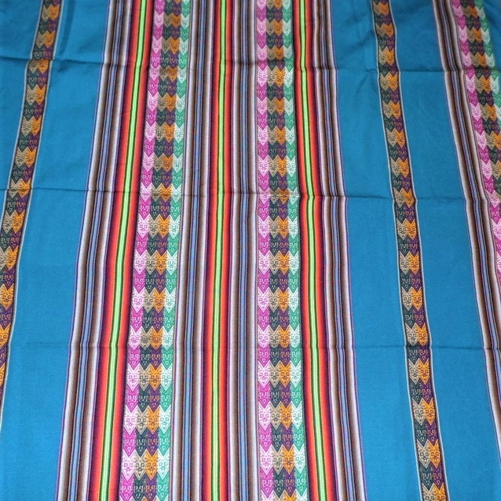 Turquoise Small Blanket Manta from Peru